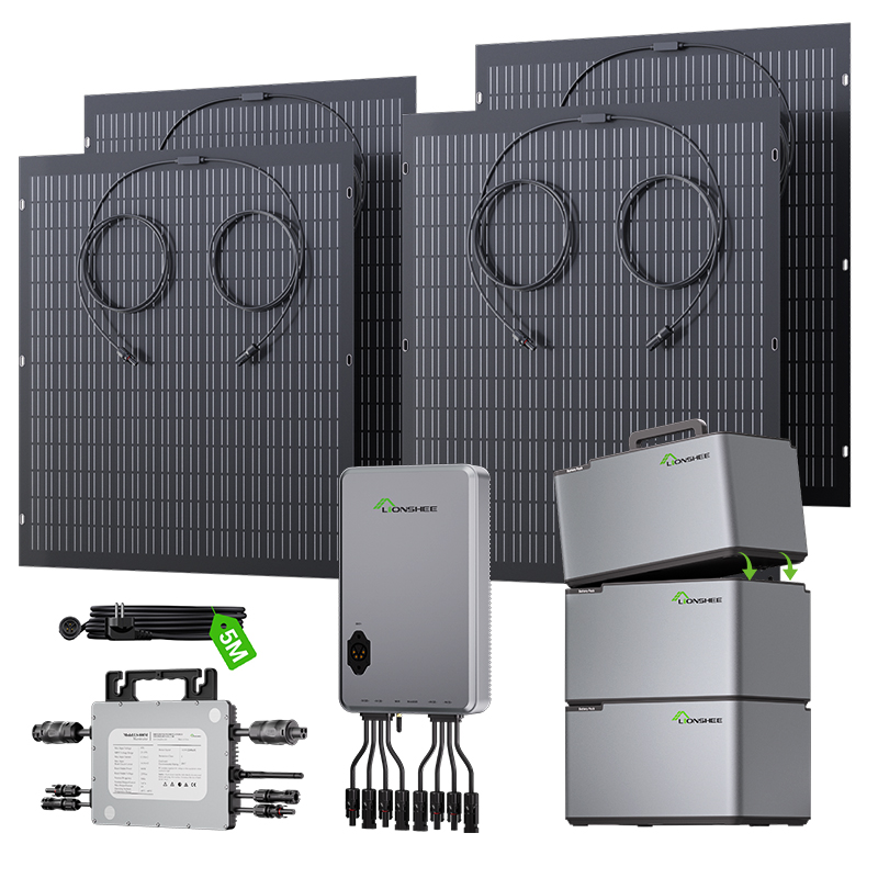 Modułowy Balkonowy System Magazynowania Energii LIONSHEE Z Baterią Piętrową, Panelami Solarnymi I Mikroinwerterami 800W/1600W/2000W