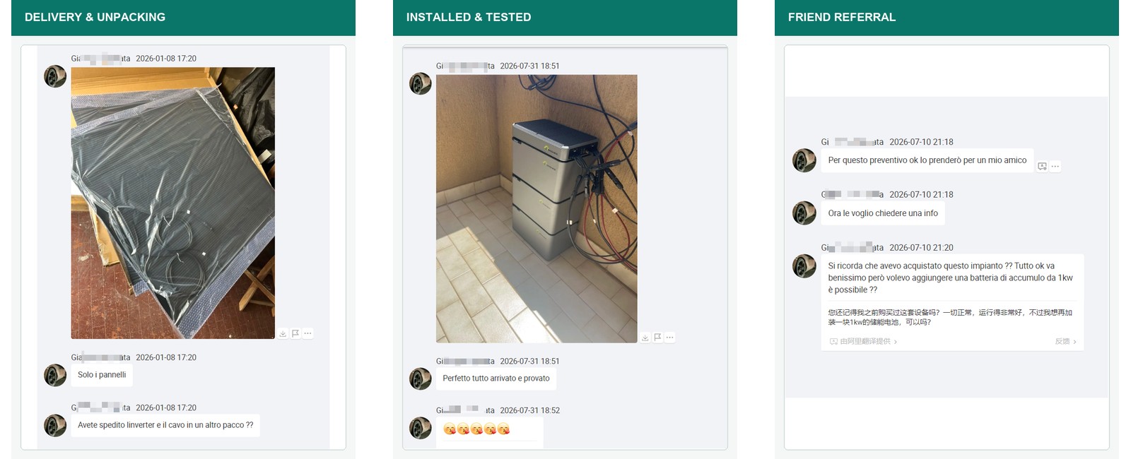 Dostawa, zakończona instalacja i rozmowa z poleceniem od klienta