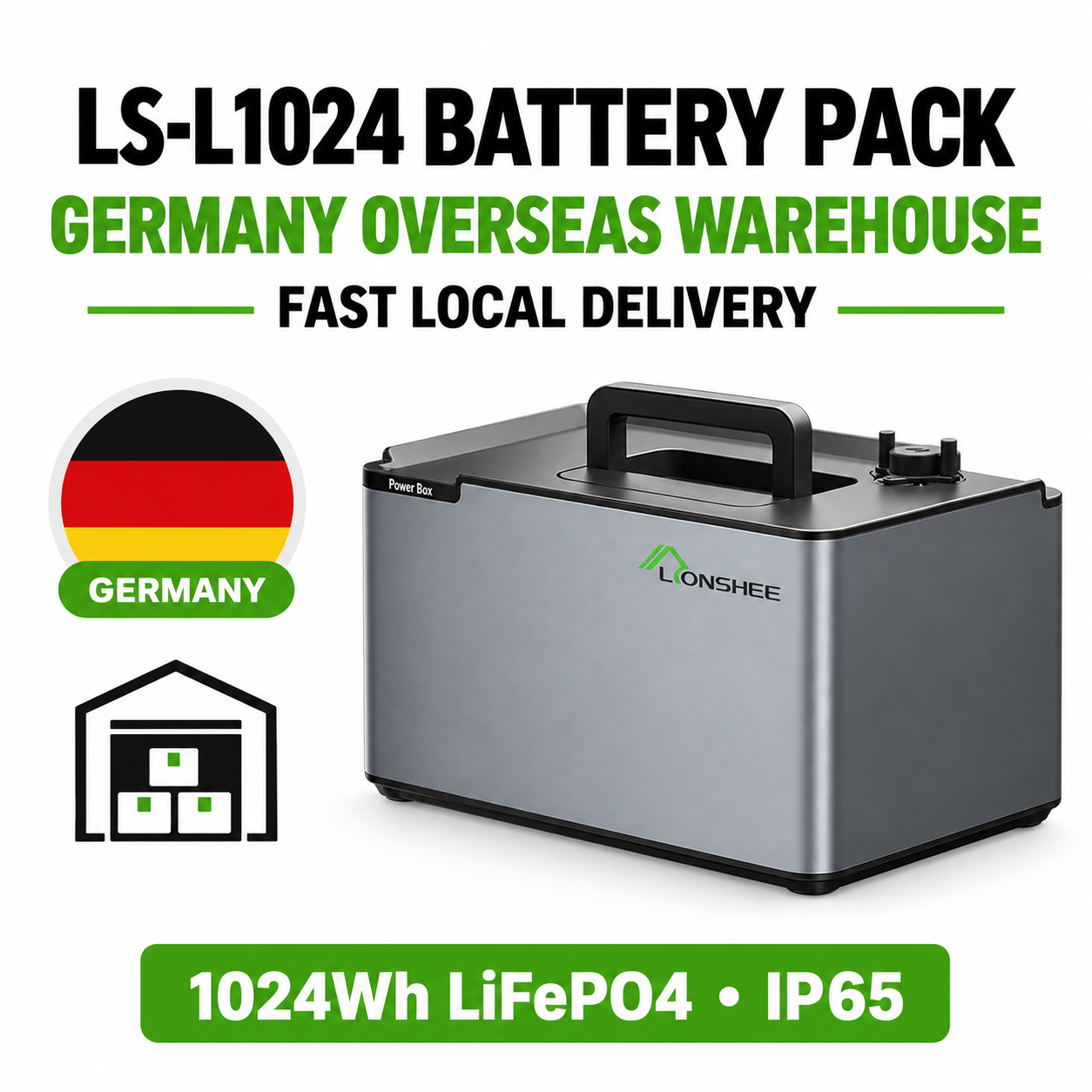 LIONSHEE LS-L1024 Power Box LiFePO4 1024 Wh Z Magazynu W Niemczech I Wielkiej Brytanii, CE RoHS MSDS, Szybka Dostawa