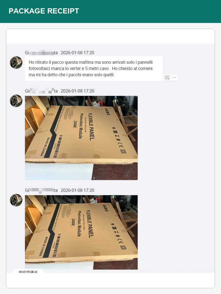 Zdjęcia klienta z odbioru paczek