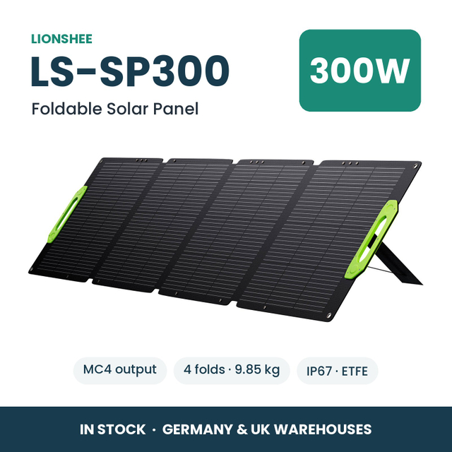 LIONSHEE LS-SP300 Składany Panel Słoneczny 300W Do Stacji Zasilania, ETFE, IP67, MC4, Magazyn Niemcy I Wielka Brytania