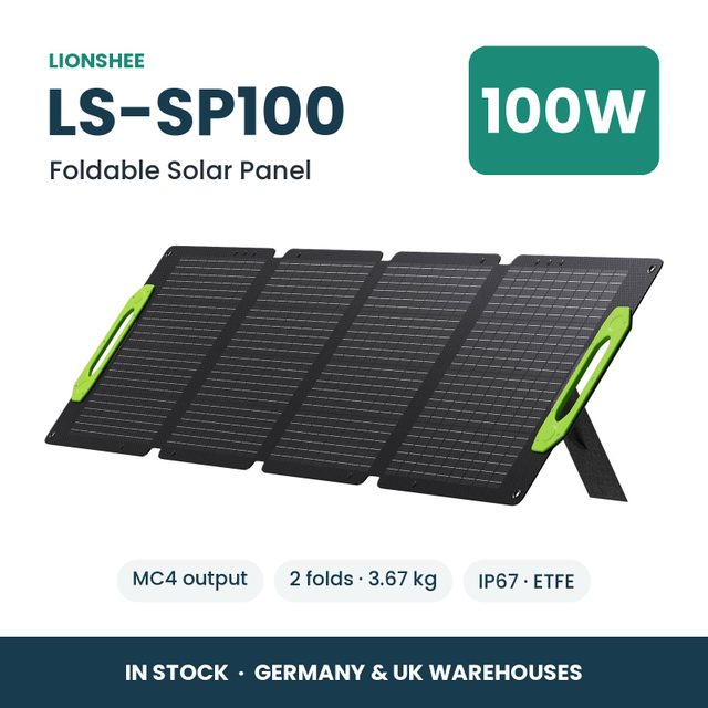 LIONSHEE LS-SP100 Składany Panel Słoneczny 100W Do Stacji Zasilania, ETFE, IP67, MC4, Magazyn Niemcy I Wielka Brytania